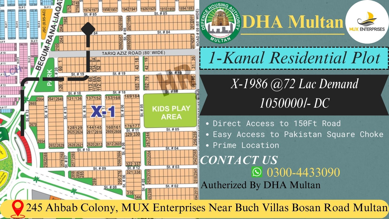 1-Kanal Plot Sector [X] Plot Number [1986]
